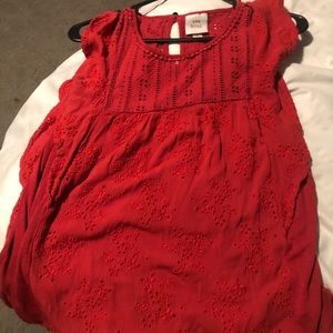 Red blouse with small opening in back